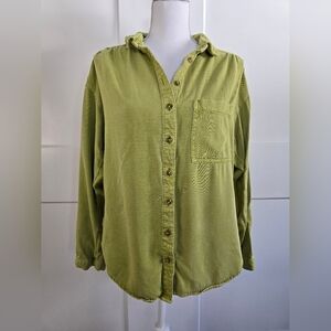Pilcro Anthropology Green Button Down Shirt
